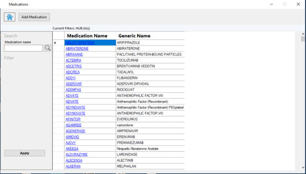 Specialty Medication Database